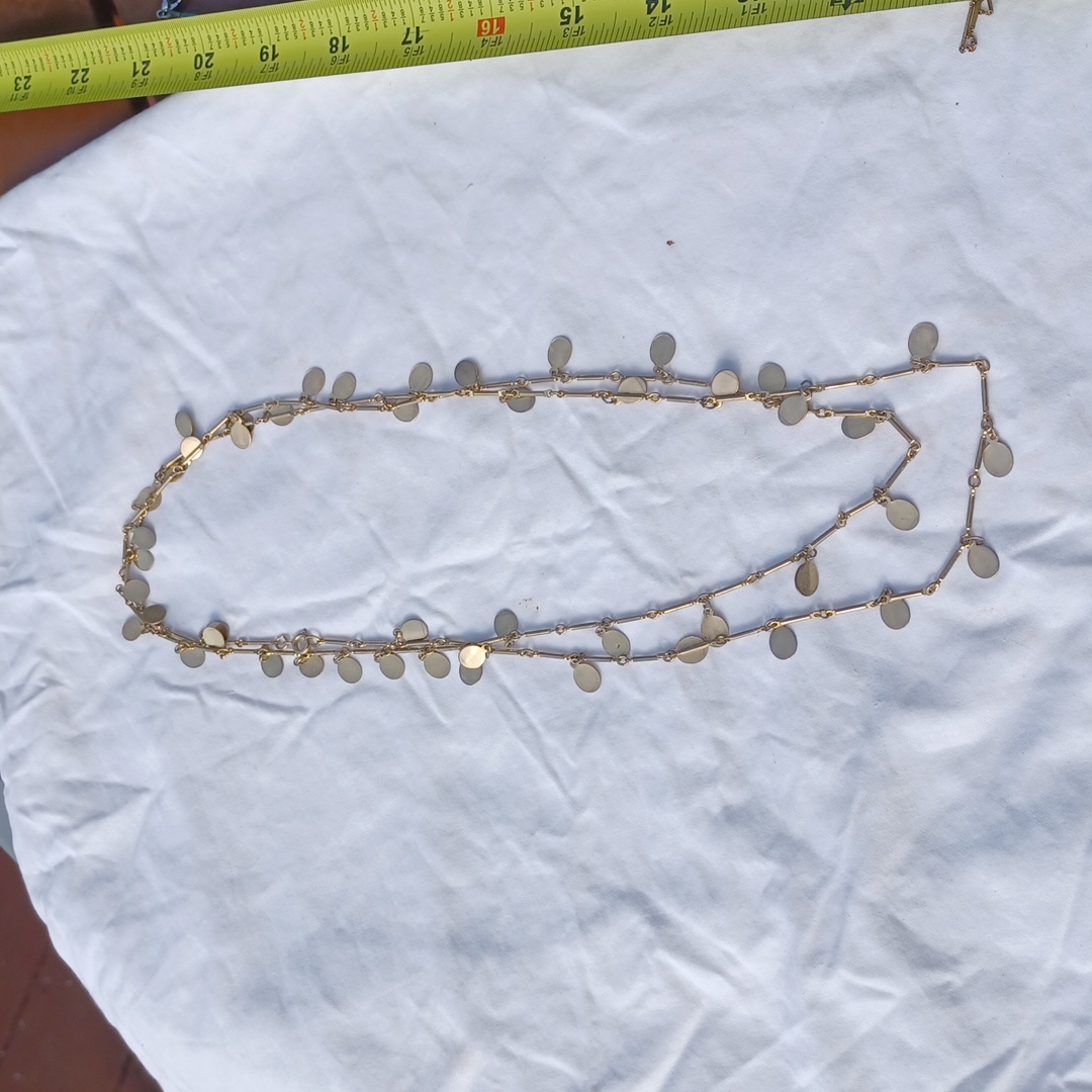 24in Gold Tone With Gold Tone Dangle Hes Necklace
